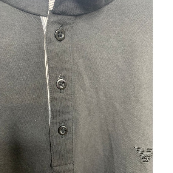 Emporio Armani Long Sleeve 1/4 Button Collared Henley Long Sleeve Shirt,Size XXL - Picture 3 of 9